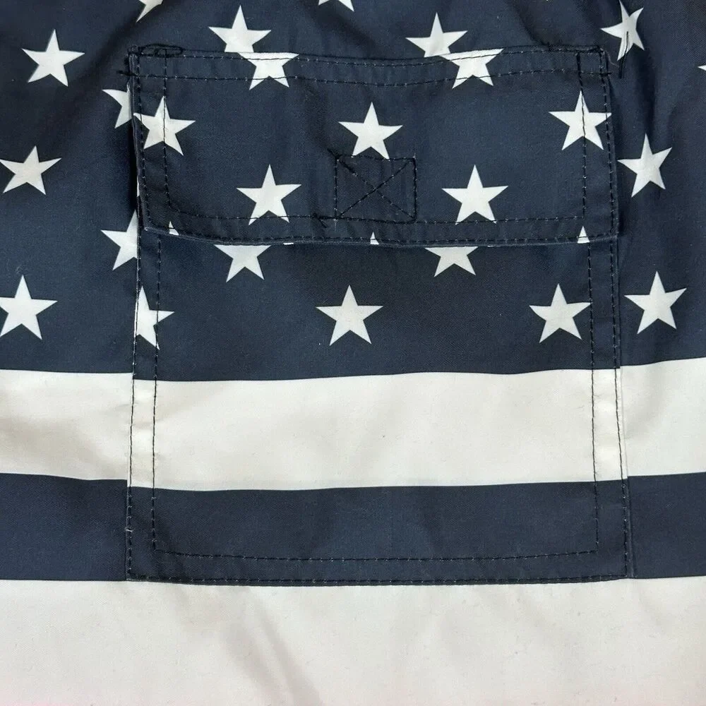American Flag Swim Trunks‎ Men’s Size 2XL Drawstring Waistband